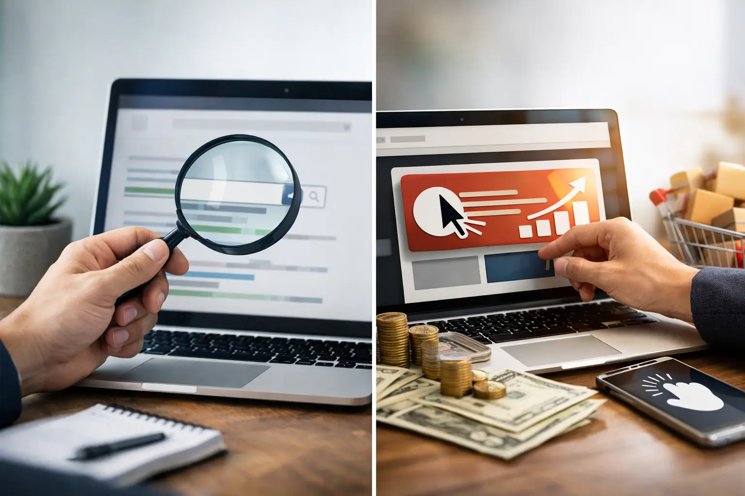 Busca orgânica ou anúncios para captar clientes